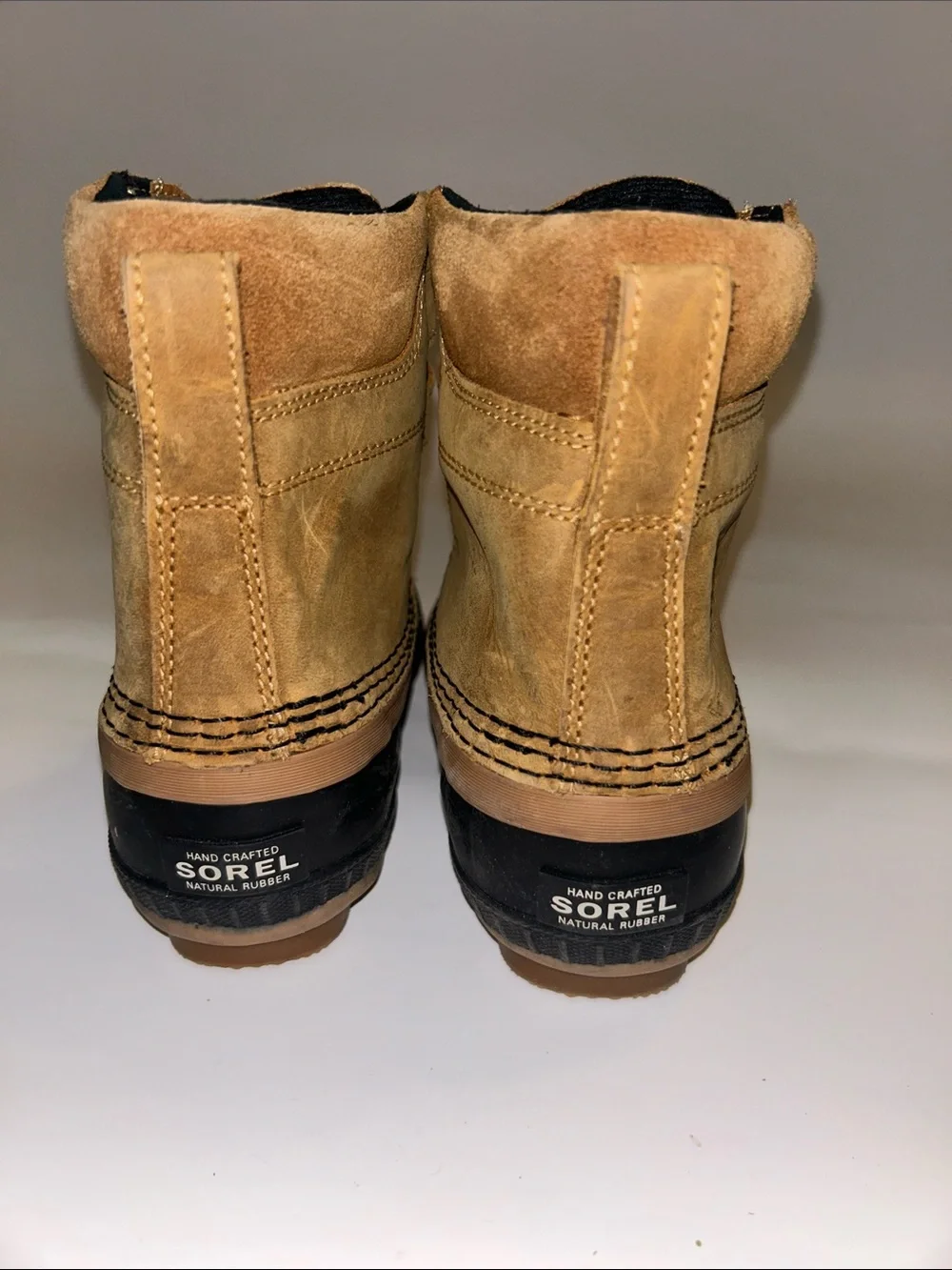 Sorel Kids Brown and Black Duck Boots with Velcro Straps